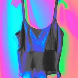 Black Sheer Crop Top